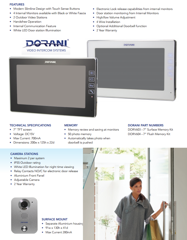 Dorani 600 Series | Smarter Security Melbourne doorbell intercom wiring diagram 